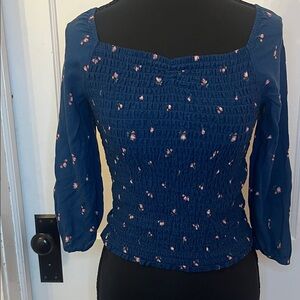 Abercrombie Kids Navy Floral Blouse